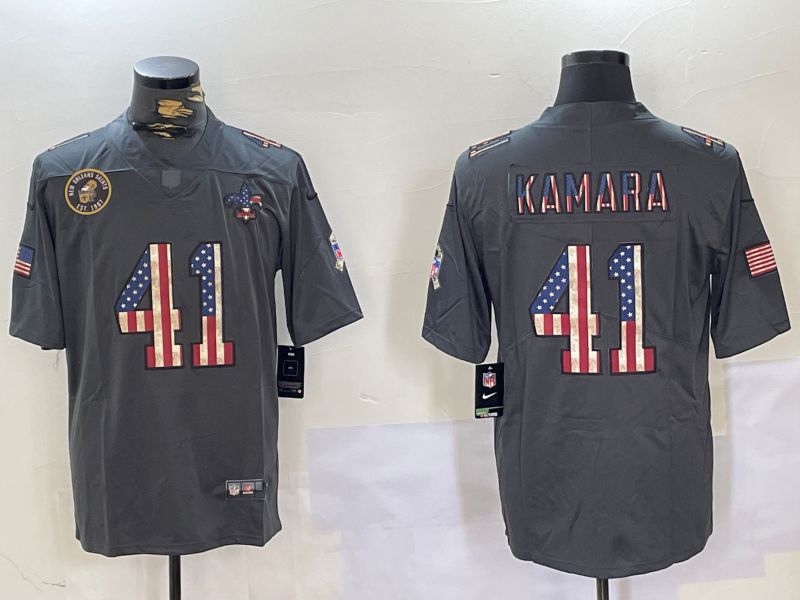Men New Orleans Saints #41 Kamara Grey 2024 Nike National Flag Limited NFL Jersey style 3->new orleans saints->NFL Jersey